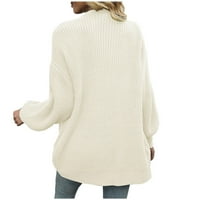 Viadha džemper jakna za žene plišano veliki rever rukav kardigan džemper jakna od pune boje moda