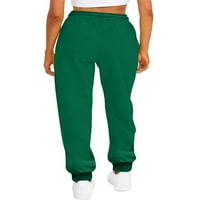 Žene Duksevi ravne pantalone za noge Jednobojni dno dame lagane fit harem pant Work duge hlače zeleno