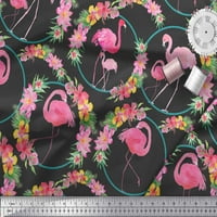Soimoi pamučna patch tkanina cvjetna vijenac i flamingo dekor za ptice od tiskanog dvorišta široko