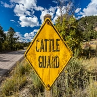 Putni znak CATTERDE izvan Ridgway-a, Kolorado upozorava ljude o otvorenom rasponu paso plakata ispisa