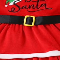 Glookwis Girls Božićne haljine slatke odjeće Ležerne prilike slatke haljine i šešir Xmas slojevita strana