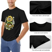 Suncokretoročni muški grafički majica Vintage kratki rukav sportski tee crni 3xl