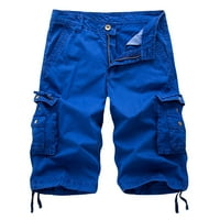 Muške kratke hlače Modne personalizirane ležerne čvrste boje začuvane multi-džepne sportske kratke hlače