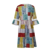 Plus size Žene haljine Žene Ležerne prilike Letnje haljine Tunic Swing Casual V izrez Boho Paisley Ispis