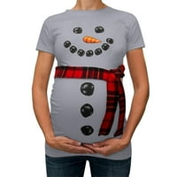 Žene Božićni snjegović crtani majice majice Trudnoća Tee vrhovi odjeću majčinstvo dugih rukava za odmor