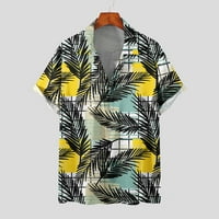 Muške havajske majice kratki rukav grafički print casual tropska majica na plaži Žuta veličina s