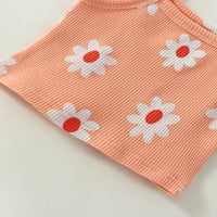 Djevojke za bebe Ljetne odjeće Setovi bez rukava modni mini ovjesni prsluk + cvjetni kratke hlače + bow trake za glavu