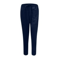 Brglopf ženske hlače elastične visoke strukske vučne vučne hlače Ležerne prilike bager-jogger hlače