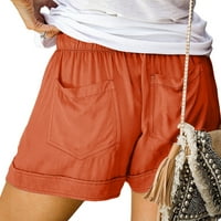 Prednjeg swald-a Žene Bermuda Hlače Ljetne kratke hlače visoke struke Kratke hlače sa džepovima narančasta