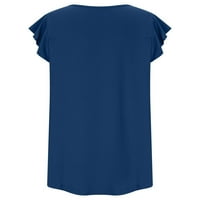 Kakina s polu košulje za žene plus veličine labave majice kratkih rukava majica kratkih rukava za bluzu