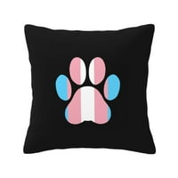 Transgender Pride Paw Backing Jastuk Kućni dekol Koznih obloga za jastuke za krevet Kauč na razvlačenje
