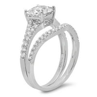 3. CT Princess Cut originalni kultivirani dijamant VS1-VS I-J 14K bijelo zlato Angažman vjenčanja mladenka