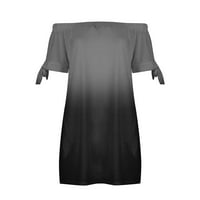 Haljine za žene ženski fit & flare kratki rukav kvadratni izrez gradijent kratki seksi džep fit & flare haljine crne s