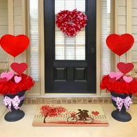 Sretan valentines mat vrata ružičasti bicikl s cvijećem, ukrasite sezonski praznični dan zaljubljenih