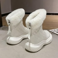 Ženske papuče - nove čizme debelih kosilica plus baršunaste patentne čizme čizme bijele 36