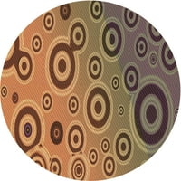 Ahgly Company u zatvorenom okruglom uzorkovima bronzanih smeđih prostirki, 3 'krug