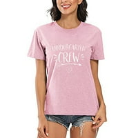 Jeftina majica s kratkim rukavima Majica za okrugle vrata Ženska majica Casual Majica Pink XL