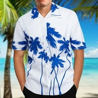 Ljetna ušteda, POROPL ljetni havajski ispis bluze i majice dolje za muškarce plave veličine 8