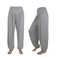 Hlače Efsteb Yoga hlače za žene sportske hlače za žene elastične labave ležerne pamučne meke joge sportske