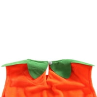 Nituyy bebe Halloween dvodijelni set odjeće, narandžasti bundeve vez uzorak bez rukava i kapa