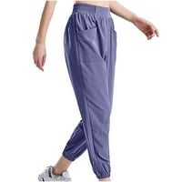 Farstey bagene danas atletske hlače za žene elastične visoke struk pune boje opuštene hlače sa džepovima