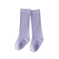 Baby Toddler Mekane čarape Srednje čarape Luk rebraste duge čarape Ruffled Socks School Gambers
