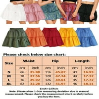 Leuncero Women Boho Holiday Suknje Plain Swing Mini suknja Vintage A-line