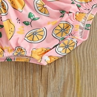 Jkerther ljeto lijepa djeca dječje djevojke odjeća casual set bez rukava kvadratni vrat limun ananas