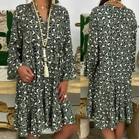 WAVSUF Ljetne haljine za žene Maxi ljeto i pad zazor tiskane cvjetne labave predimenzionirane zelene
