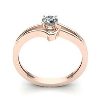 0,6CTW okrugli rez Diamond Dame Bridal Solitaire Golvers Angažovanje prstenasto 14K ruža, bijelo ili