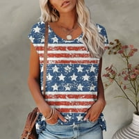 GUZOM 4. srpnja Košulje za žene - Crew Crt Trendy Vintage Comfy vrhovi Američka zastava Dan nezavisnosti
