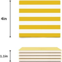 Žuta i bijela pruga naziva za piće, apsorpcijski keramički kamen podmetač za čaše sa plutom bazom za