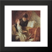 Muzička lekcija uokvirena umjetnička štampa Jean-Honore Fragonard