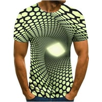 Cool 3D sve preko tiskane majice za muškarce Grafički print casual kratkih rukava Ljetni tebi zelena