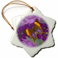3Droza Corinna Daggerwing Butterfly, Butterfly Bush - US DGU - Darrell Gulin - Ornament za snježnu pahuljicu