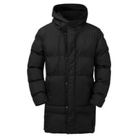 Muški zimski topli plišani čvrsti džepni kaput s kapuljačom s kapuljačom dugih rukava patentni patentni