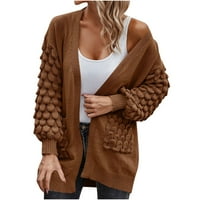Viadha modne žene zimski džepovi u boji Ležerne dugi rukav dugi džemper kaput kardiganski bluza vrhovi