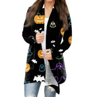 Tking Fashion Womens Cardigan Lagana Noć vještica otvorena prednja Ležerne prilike pune boje Dupka za