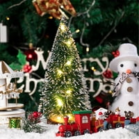 Tarmeek božićni ukrasi LED svjetla Mini božićna stablo 鈥婼 Nowman Santa Claus ukrasi za božićni kućni