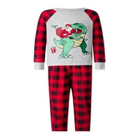 Božićna porodica Pajamas Podudarni setovi Santa Dinosaur Print Sleep Barent-Child PJS Outfit za božićni
