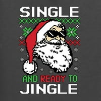 Divlji Bobby, Santa Single i spreman za jingle božićni džemper muškarci grafički tee, ugljen, mali