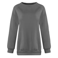 Puna bluza s dugim rukavima Casual Tops Crew Neck Moda za žene Tamno siva 3xl