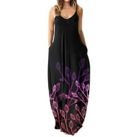 Okvirna haljina za žene Ljeto Ležerne prilike Moda Jednostavan nisko vrat Šareni bojaBlock tiskanje