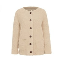 Zimski kaputi za žene plus veličine Fuzzy fleece jakna s kapuljačom s dugim rukavima Cardigan Cardigan