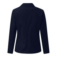 Moderna jakna za žene Ruched rukava lagana radna kancelarija Blazer jakna, dressy dvostruka notu rever