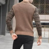 Plete bez šešira zimski novi topli džemper muški džemper pulover u boji blok Ispiši pleteni džemper