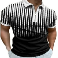 HAITE MAN Short rukav Basic Polo Majica Saobavi patentni zatvarači uz majice Ljetna boja blok rever