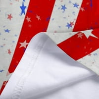 Zunfeo dame vrhovi i bluze - V vrat Dan neovisnosti tiskani modni smiješni vrhovi pulover kratkih rukava