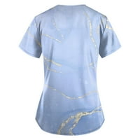Košulje za žensku modnu radnu uniformu sa džepnim majicom kratkih rukava Top Sky Blue L