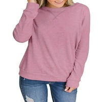 Hait ženske obične pulover pulone pulone, casual crew vrat majica jesenski okrugli ovratnik dugih rukava